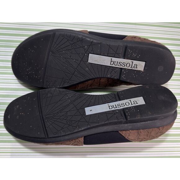 Bussola CELESTE Women's Textured Brown Black Leather Slip On Shoes EU Size 38 - Picture 8 of 9